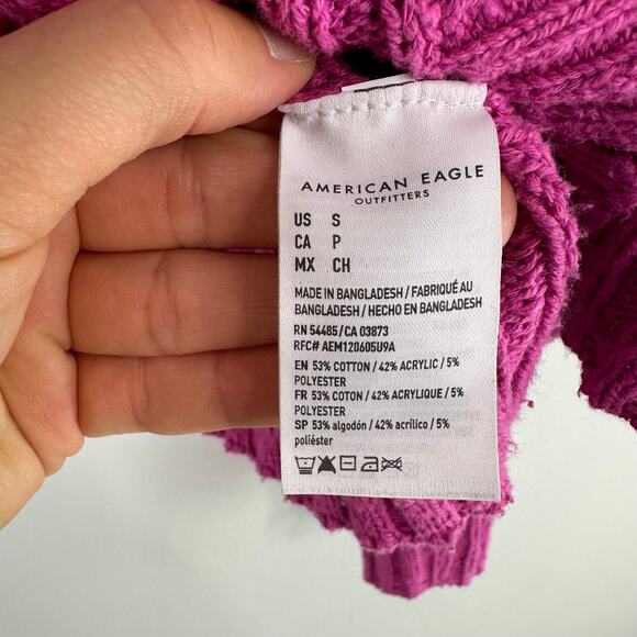 American Eagle Hot Pink Button Front Cardigan Sweater - Picture 8 of 9